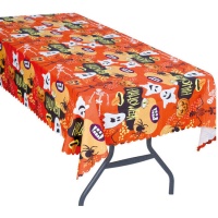 Halloween Tischtuch orange 1,77 x 1,34 m