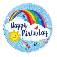 Happy Birthday Regenbogen Ballon 45 cm - Conver Party