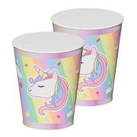 Einhorn-Regenbogen-Kuchenbecher 270 ml - 8 Stück