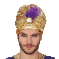 Goldener Turban mit Federn