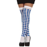 Oktoberfest Socken mit blauen und weißen Rauten