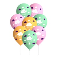 Wolken Party Latex Luftballons 27 cm - 8 Stk.