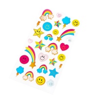 3D-Regenbogen-Emoticon-Aufkleber - 1 Blatt