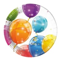 Glitzer-Ballon-Teller 20cm - 8 Stk.