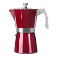 Italienische Kaffeemaschine 3 Tassen Evva Rot Induktion - Ibili