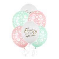 Love you Mum Latex Luftballons 30 cm - PartyDeco - 50 Stk.