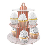 Cupcake-Ständer mit Tupfen und Streifen 36 x 36 cm - 1 St.