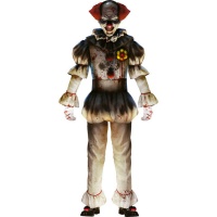 6 ft. lange gruselige Clown Wanddekoration zum Aufkleben