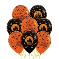 Halloween Night Latex-Ballons 30 cm - 12 Stk.