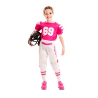 Rosa American Football Spielerin Kostüm für Mädchen