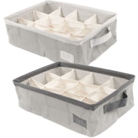 Unterwäsche-Organizer 39 x 26 x 10 cm grau - 12 Fächer - 1 Stück