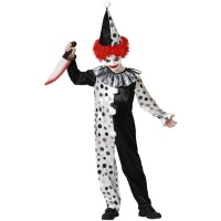 Monochromes Kinder Halloween Clown Kostüm