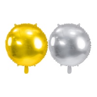 Runder Metallic-Ballon 45 cm - Partydeco