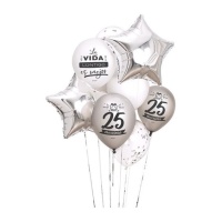 Assortierte Ballons zum 25. Jahrestag - 10 Stk.