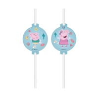 Peppa Pig und George Strohhalme 22 cm - 4 Stück