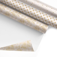 Geschenkpapier mit verschiedenen Goldmotiven 2,00 x 0,70 m - 1 St.