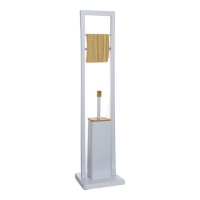 80 cm weißer Bambus-Toilettenbürstenhalter mit Toilettenbürstenhalter