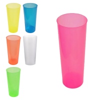 300 ml farbige Plastikbecher in Tube - 6 Stück