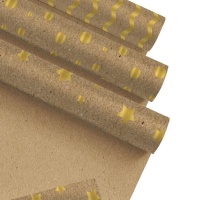 Weihnachtsgeschenkpapier Kraft gold 2,00 x 0,70 m - 1 St.