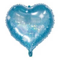 61 cm Galactic Aqua Heart Luftballon - Conver Party