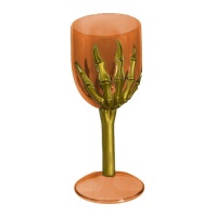 Becher mit goldener Skelett-Hand, 18 cm