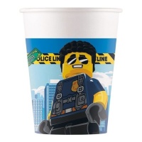 Lego Police kompostierbare Pappbecher 200 ml - 8 Stück