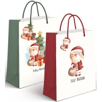 Vintage Weihnachtsmann Geschenk Tasche 23 x 18 x 10 cm - 1 Stk.