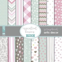 Essential Basics Scrapbooking Papiere - Artis Dekor - 18 Blätter