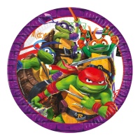 Fliederfarbene Ninja Turtles Teller 23 cm - 8 Stk.