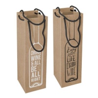 Drink Wine Kraft-Weinbeutel 33 x 10 x 12 cm - 1 St.