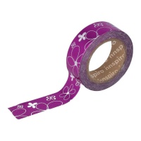 Washi Tape Blumen rosa Metall - 10 m