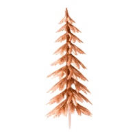 Bronzene Weihnachts-Tannenbaum-Tortenaufleger 8,5 cm - Dekora - 72 Stück