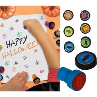 Sortierte Halloween-Stempel 4 cm - 6 Stück.