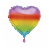 Regenbogen Metallic Herz Luftballon 45,7 cm - Unikat