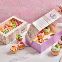 Box für 6 Cupcakes oder 15 Mini-Cupcakes - 3 Stück