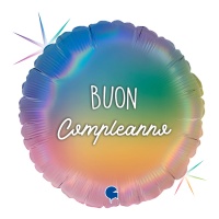 Buon Compleanno mehrfarbiger runder Ballon 46 cm - Grabo