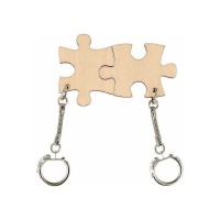 Schlüsselanhänger aus Holz 2 Puzzleteile