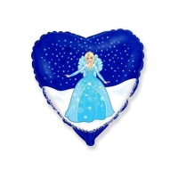 Schneeprinzessin blond Herz Ballon 45 cm - Conver Party