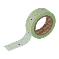 Washi Tape Blumen grün und rosa - 10 m