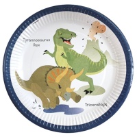 Prähistorische Dinosaurier-Teller 23 cm - 8 Stück.