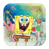 SpongeBob Quadratische Teller 23cm - 8 Stück