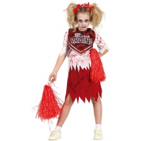 Blutiger Zombie Cheerleader Kostüm für Mädchen