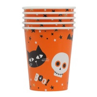 Halloween Boo Glas 250 ml - 6 Stück.