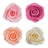 Bunte rosa Zuckerfiguren 5 cm - Dekora - 10 Stück