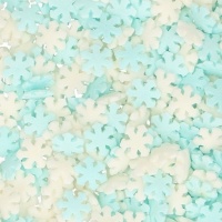 Blaue und weiße Schneeflocken Streusel 450 gr - FunCakes