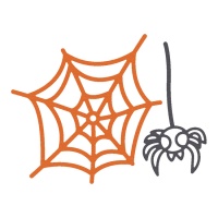 ZAG Halloween Spinnennetz und Spinne feiner Stempel - 2 Stk.