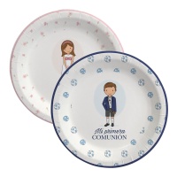 Platos de Comunión niño o niña de 23 cm - 6 unidades