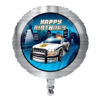 Polizei Happy Birthday Ballon 45 cm - Conver Party