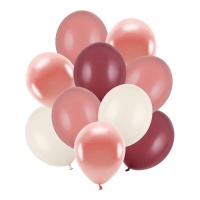 Latex-Ballons 27 bis 30 cm kastanienbraun - 10 Stück.