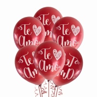 Ich liebe dich rote Metallic-Latexballons 30cm - Clown Ballons - 25 Stück